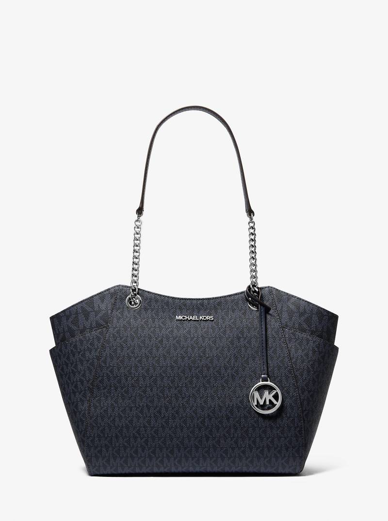 MK Schultertasche Jet Set Large Mit Signature-Logomuster - Blau - Michael Kors von Michael Kors Outlet
