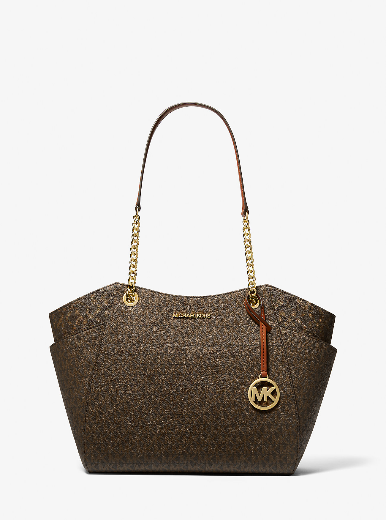 MK Schultertasche Jet Set Large Mit Signature-Logomuster - Braun - Michael Kors MK Schultertasche Jet Set Large Mit Signature-Logomuster - Braun - Michael Kors von Michael Kors Outlet