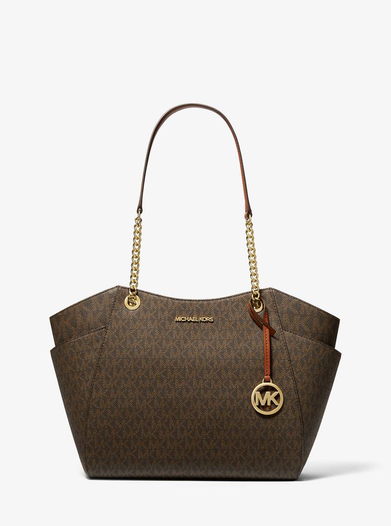 MK Schultertasche Jet Set Large Mit Signature-Logomuster - Braun - Michael Kors MK Schultertasche Jet Set Large Mit Signature-Logomuster - Braun - Michael Kors von Michael Kors Outlet