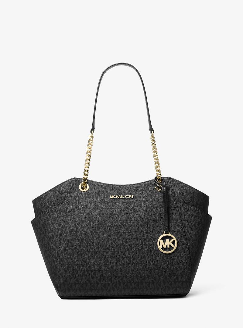 MK Schultertasche Jet Set Large Mit Signature-Logomuster - Schwarz - Michael Kors von Michael Kors Outlet