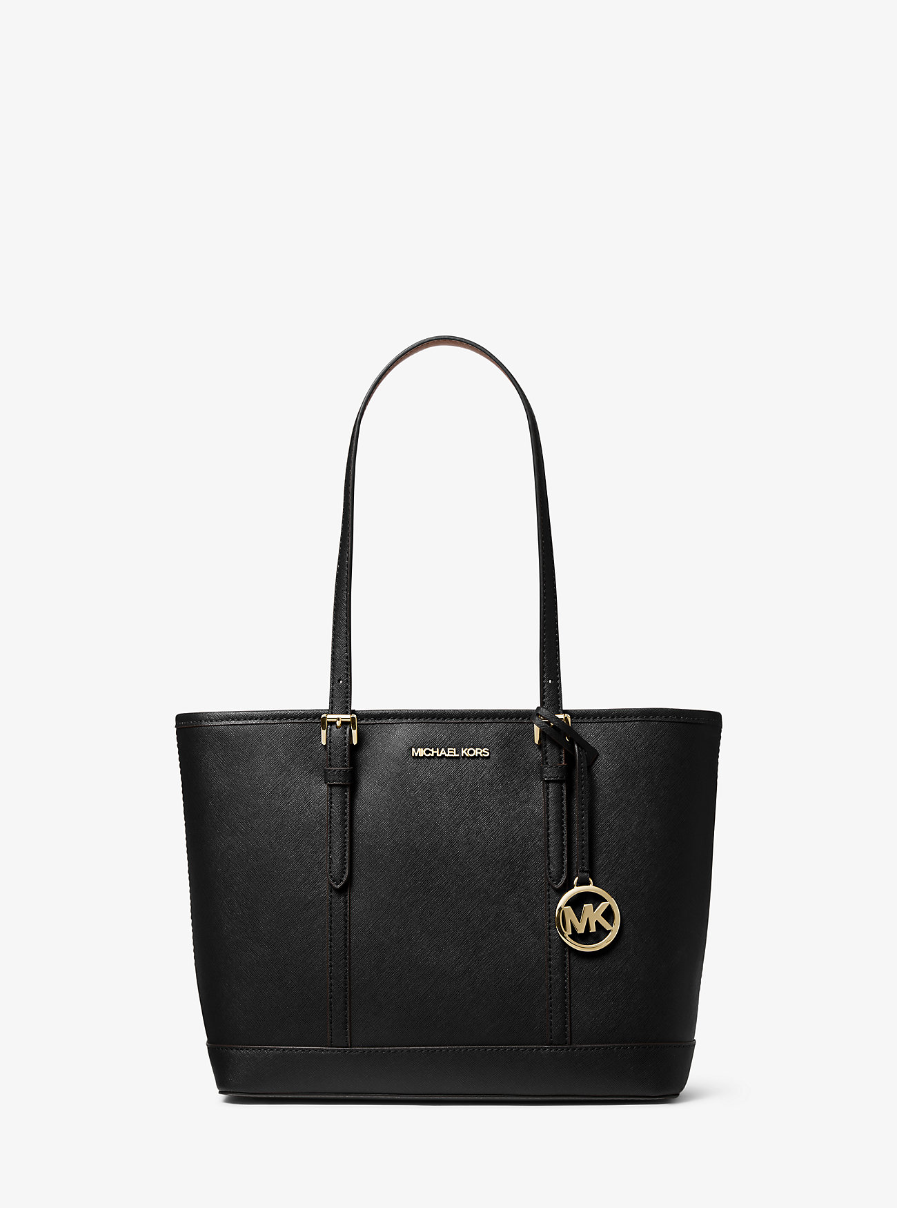 MK Shopper Jet Set Travel Small Aus Saffianleder Mit Reißverschluss An Der Oberseite - Schwarz - Michael Kors MK Shopper Jet Set Travel Small Aus Saffianleder Mit Reißverschluss An Der Oberseite - Schwarz - Michael Kors von Michael Kors Outlet