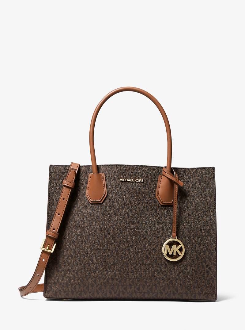 MK Shopper Mercer Large Im Akkordeondesign Mit Logo - Braun - Michael Kors von Michael Kors Outlet