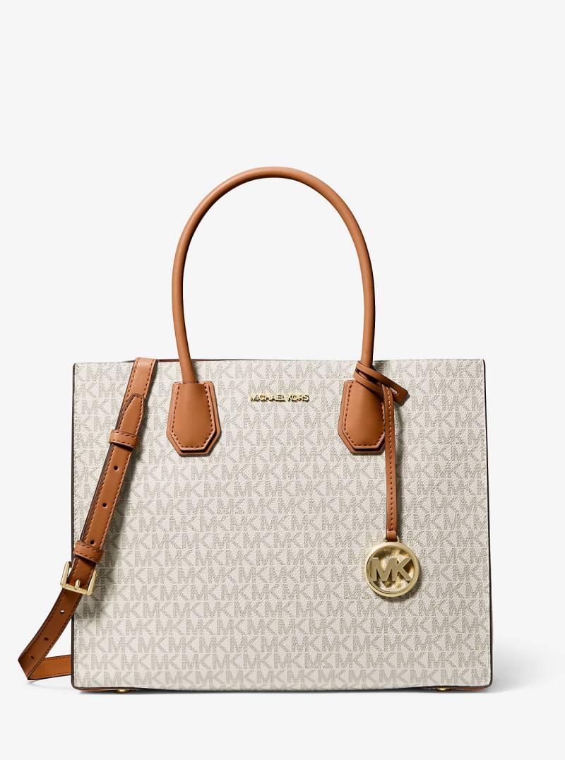 MK Shopper Mercer Large Im Akkordeondesign Mit Logo - Natur - Michael Kors von Michael Kors Outlet