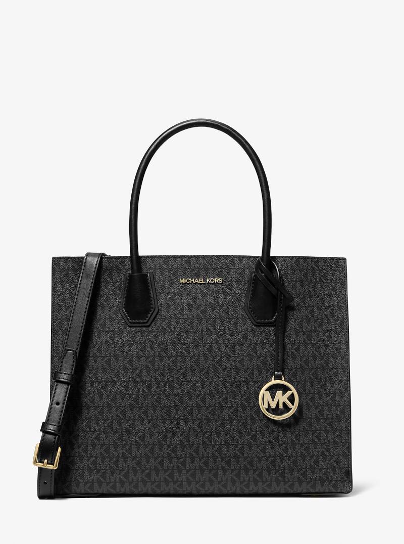 MK Shopper Mercer Large Im Akkordeondesign Mit Logo - Schwarz - Michael Kors MK Shopper Mercer Large Im Akkordeondesign Mit Logo - Schwarz - Michael Kors von Michael Kors Outlet