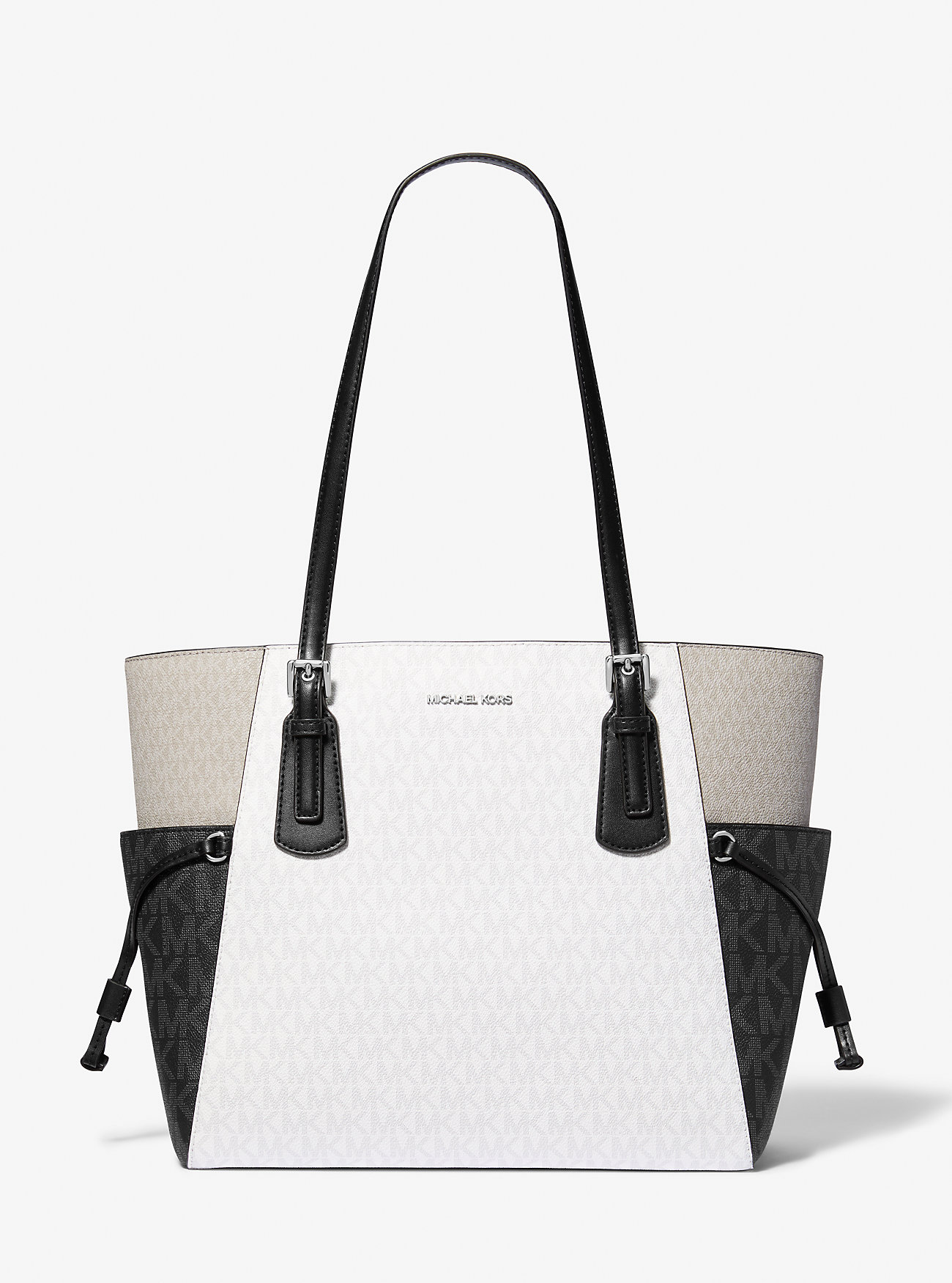 MK Shopper Voyager Large In Blockfarben Mit Signature-Logomuster - Weiss - Michael Kors MK Shopper Voyager Large In Blockfarben Mit Signature-Logomuster - Weiss - Michael Kors von Michael Kors Outlet