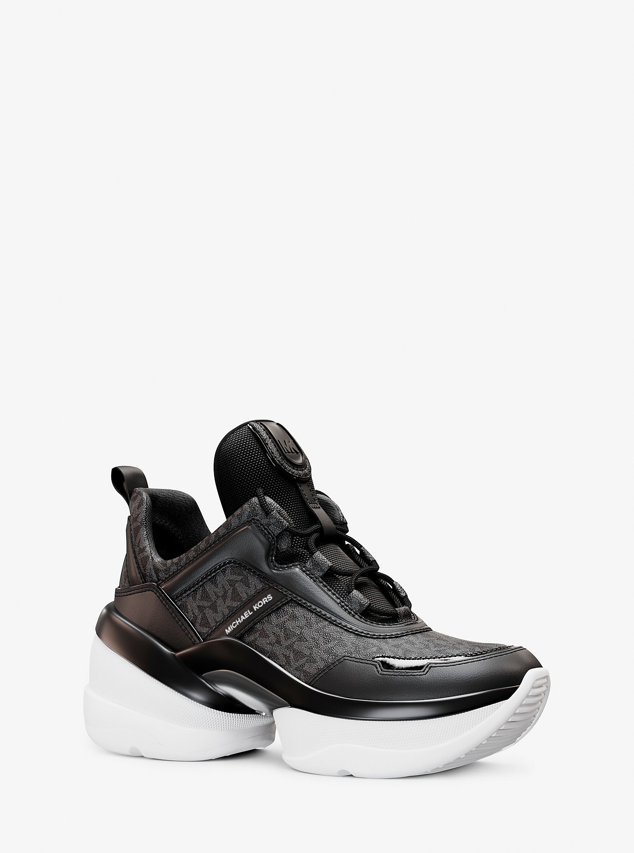 MK Sneaker Olympia Mit Signature-Logomuster - Schwarz - Michael Kors von Michael Kors Outlet