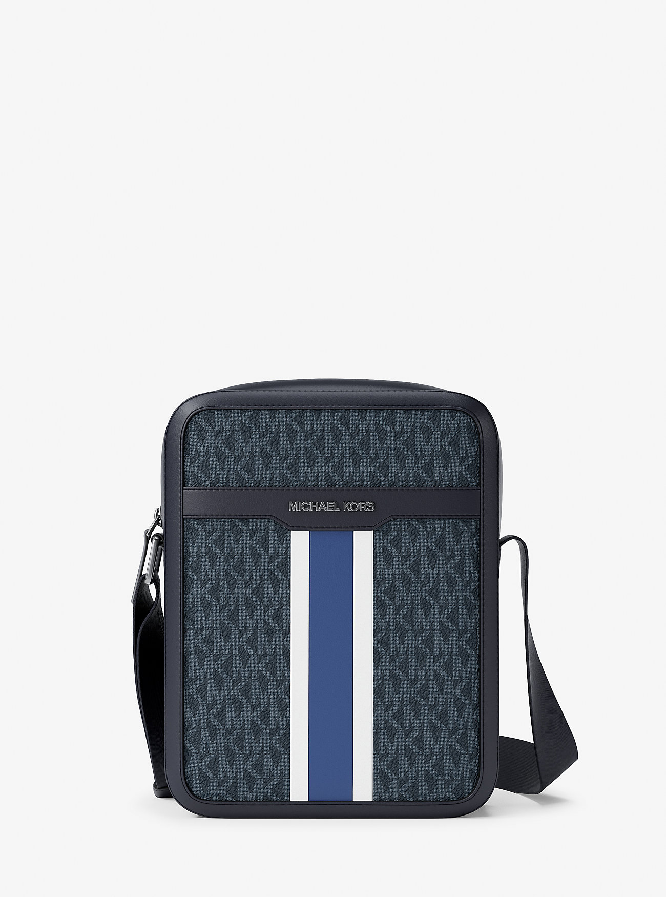 MK Umhängetasche Cooper Mit Gestreiftem Signature-Logomuster - Blau - Michael Kors von Michael Kors Outlet