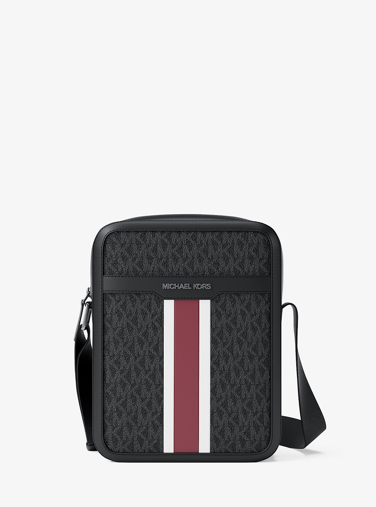 MK Umhängetasche Cooper Mit Gestreiftem Signature-Logomuster - Rot - Michael Kors von Michael Kors Outlet