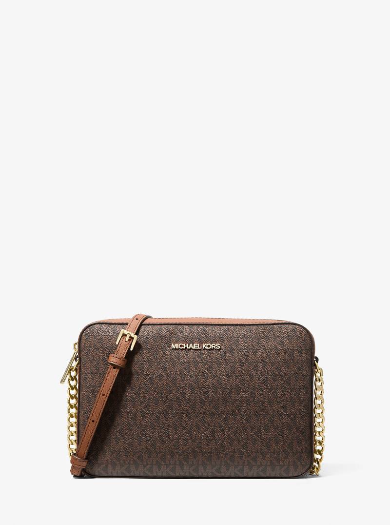 MK Umhängetasche Jet Set Large Mit Logo Und Print - Braun - Michael Kors von Michael Kors Outlet
