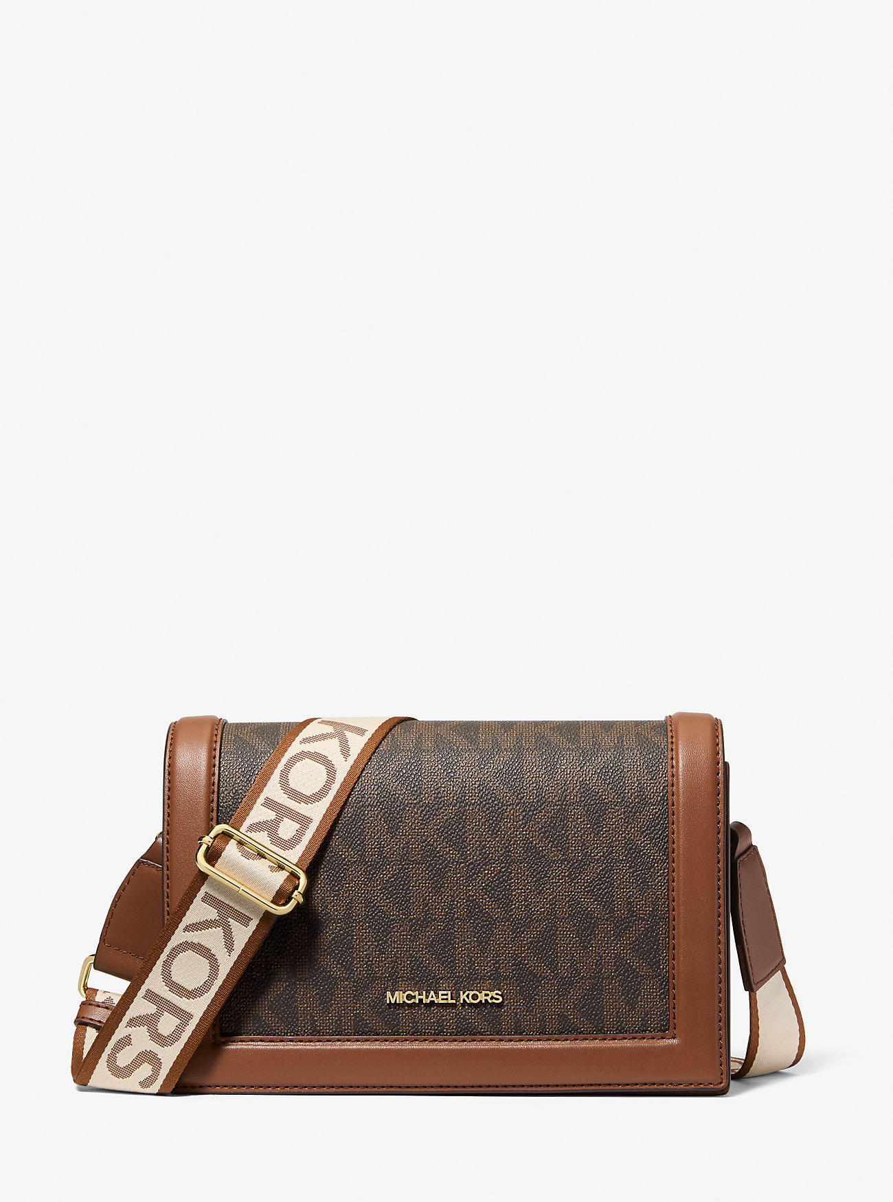 MK Umhängetasche Jet Set Large Mit Signature-Logomuster - Braun - Michael Kors von Michael Kors Outlet