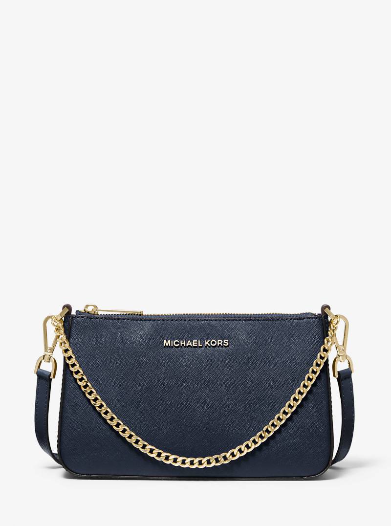 MK Umhängetasche Jet Set Medium Aus Saffianleder - Blau - Michael Kors von Michael Kors Outlet
