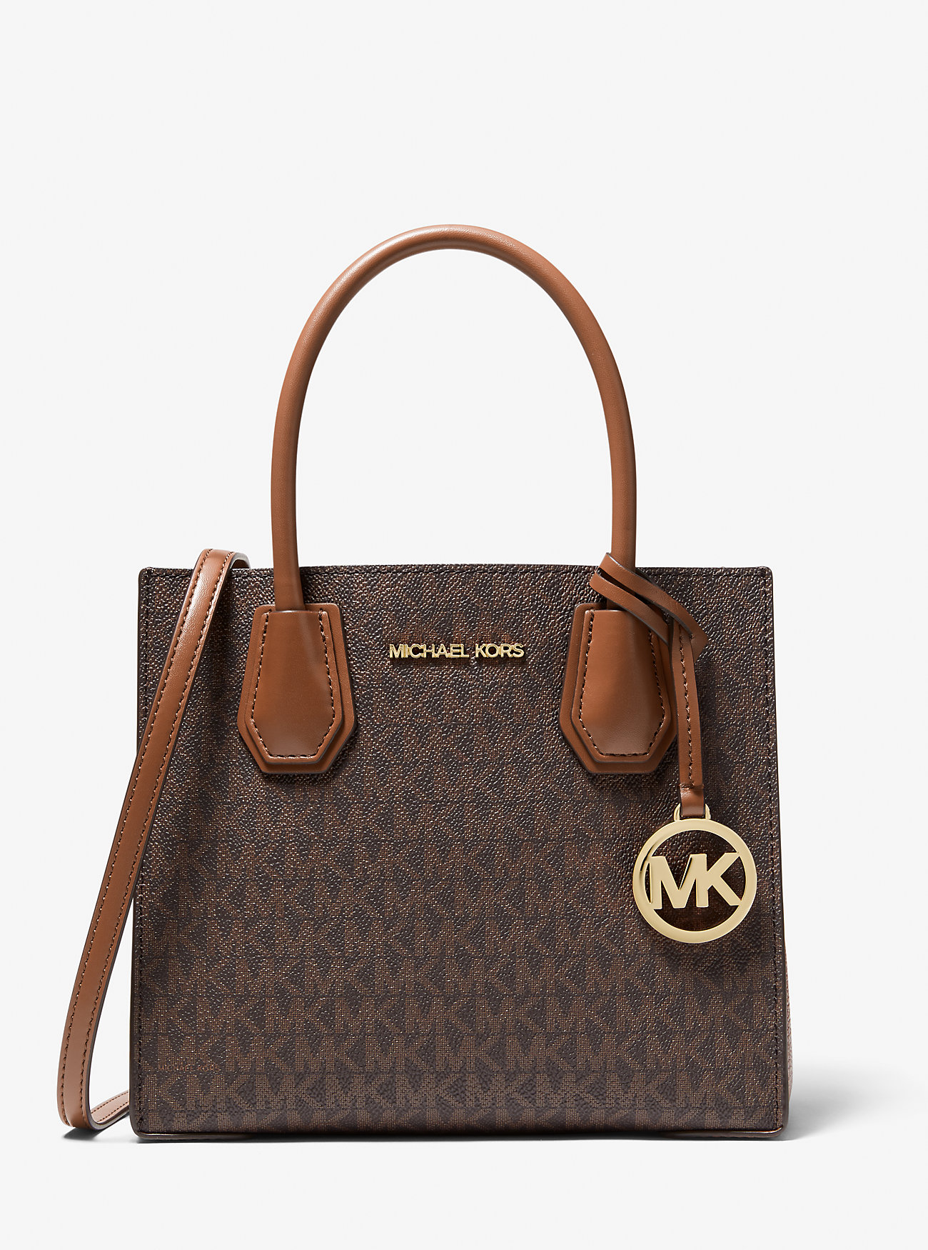MK Umhängetasche Mercer Medium Aus Logostoff Und Leder Im Akkordeondesign - Braun - Michael Kors von Michael Kors Outlet