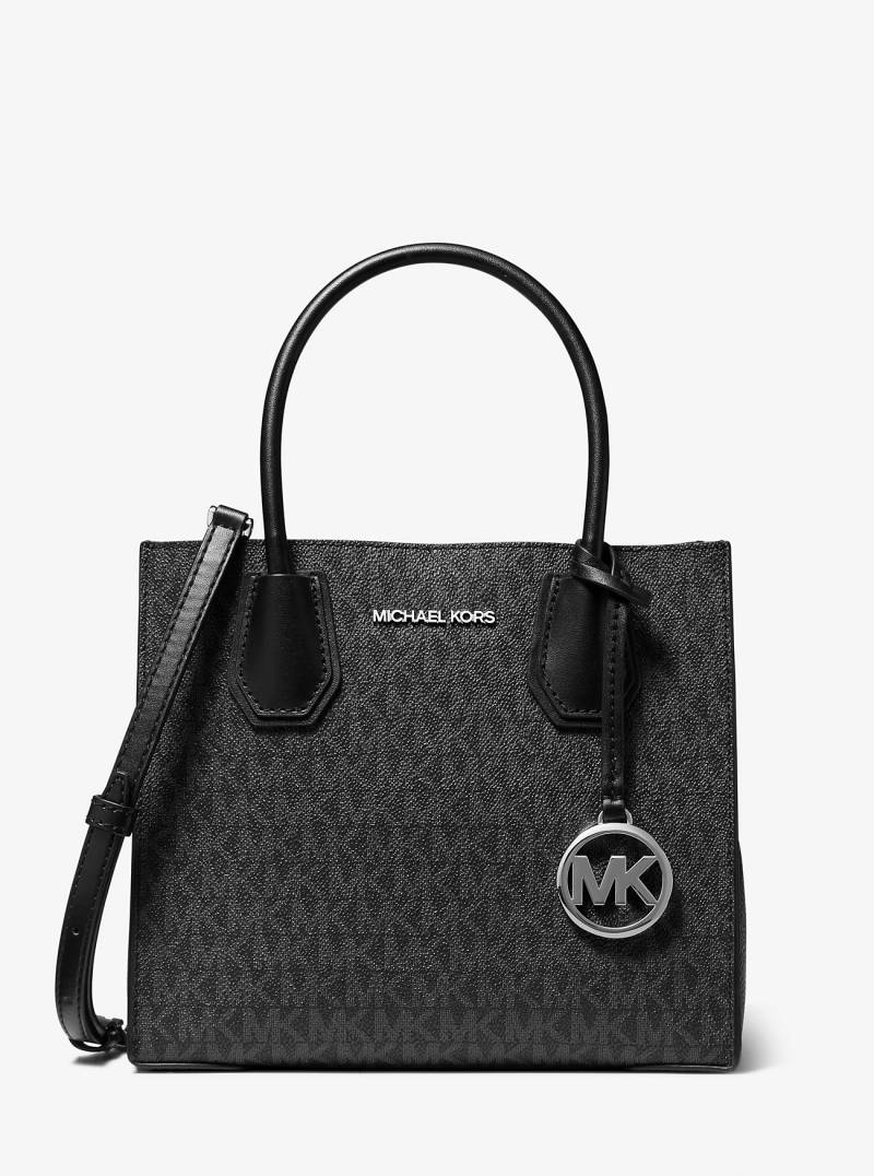 MK Umhängetasche Mercer Medium Aus Logostoff Und Leder Im Akkordeondesign - Schwarz - Michael Kors von Michael Kors Outlet