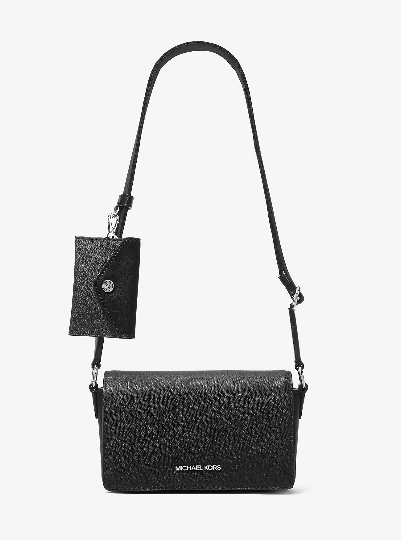 MK Umhängetasche Vincent Small Aus Saffianleder Mit Kartenetui Aus Signature-Logostoff - Schwarz - Michael Kors MK Umhängetasche Vincent Small Aus Saffianleder Mit Kartenetui Aus Signature-Logostoff - Schwarz - Michael Kors von Michael Kors Outlet