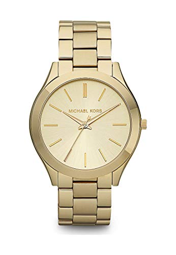Michael Kors Damen Quartz Armbanduhr, 42.00mm GehäusegröÃŸe mit champagnerfarben analog Zifferblatt und Gold Metallarmband Armband MK3179 von Michael Kors