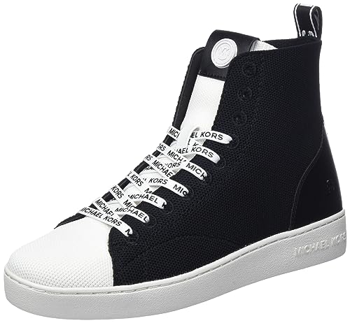 MICHAEL KORS Damen Edie Knit HIGH TOP Sneaker, BLK/opticwht, 41 EU von Michael Kors