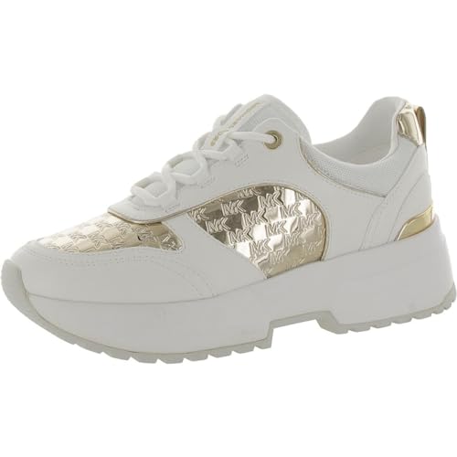MICHAEL KORS Damen Percy Trainer Sneaker, Goldene Schaufeln, 39.5 EU von Michael Kors