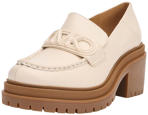 Michael Kors Damen Rocco Heeled Loafer Moccasin, Light Cream, 40 EU von Michael Kors