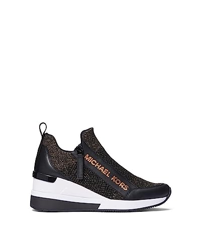 MICHAEL KORS Damen Willis Wedge Trainer Sneaker, Black/Bronze, 38 EU von Michael Kors