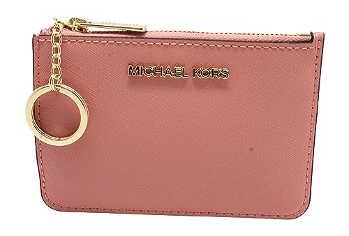 MICHAEL KORS Jet-Set Reise-Münztasche mit Reißverschluss, klein, mit Ausweishalter, Ledergeldbörse, Primrose, Primrose, Small, Größe S: von Michael Kors