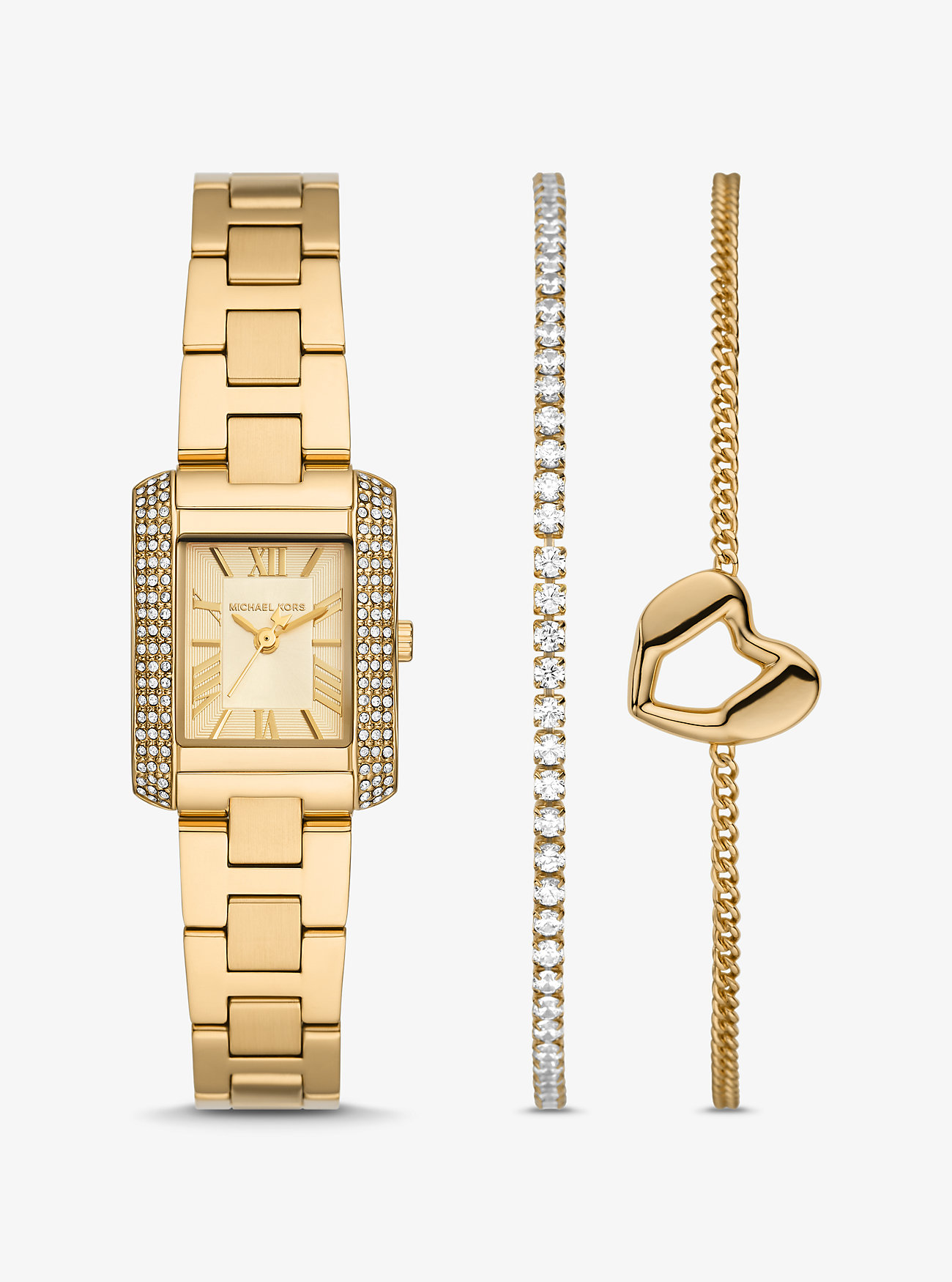 MK Mini-Armbanduhr Emery Und Armbänder Im Goldton Mit Pavé Im Set - Goldton - Michael Kors von Michael Kors