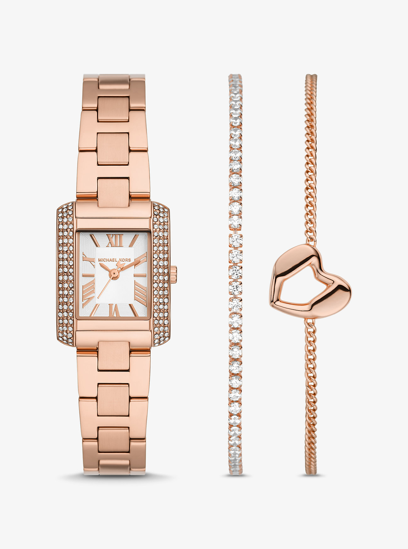 MK Mini-Armbanduhr Emery Und Armbänder Im Rosé-Goldton Mit Pavé Im Set - Rosé-Goldton - Michael Kors von Michael Kors