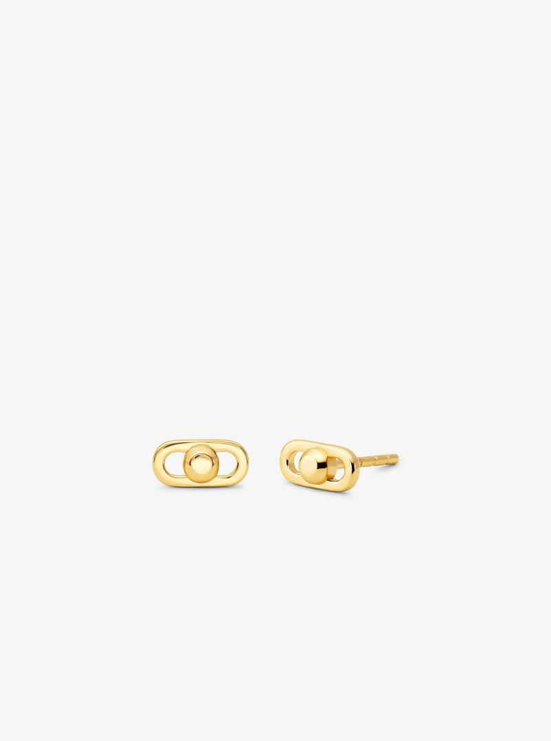 MK Ohrstecker Astor Link Extra-Small Aus Sterlingsilber Mit Edelmetallbeschichtung - Goldton - Michael Kors von Michael Kors