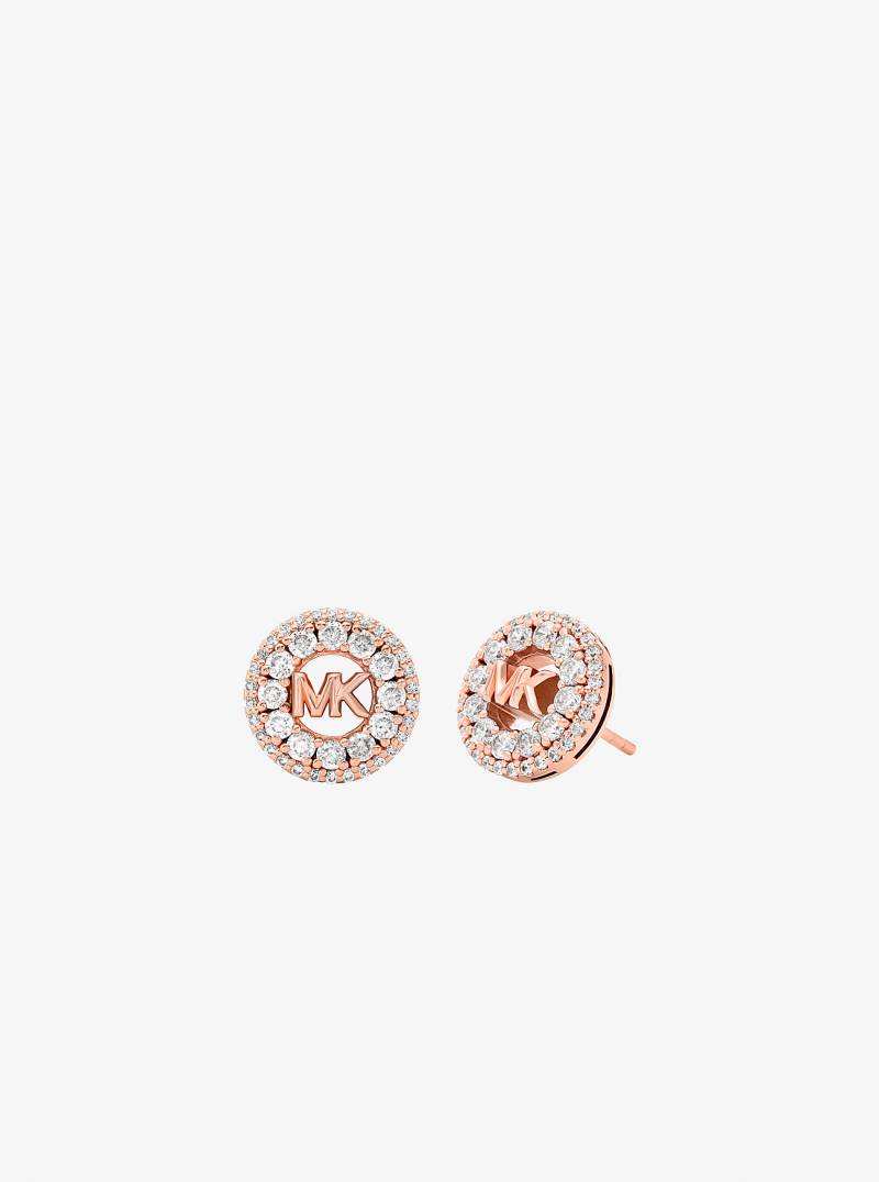 MK Ohrstecker Fulton Mit Edelmetallbeschichtung, Logo Und Pavé - Rosé-Goldton - Michael Kors von Michael Kors