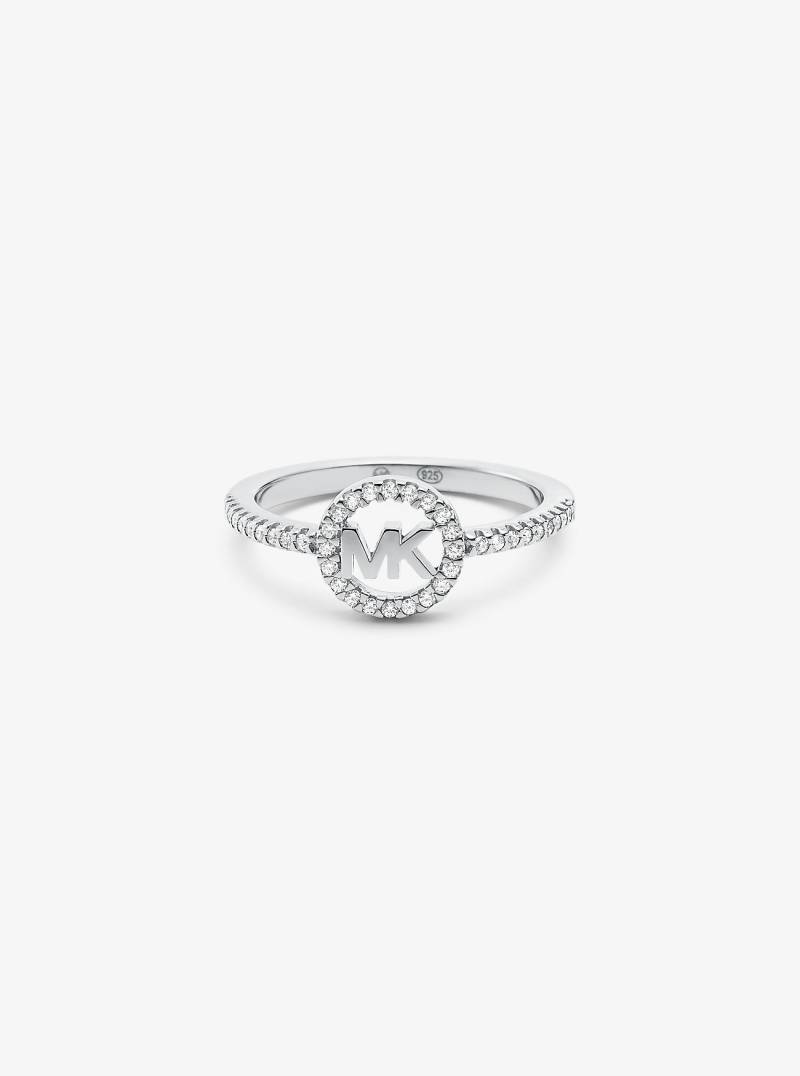 MK Ring Aus Sterlingsilber Mit Edelmetallbeschichtung Und Logo - Silberton - Michael Kors von Michael Kors