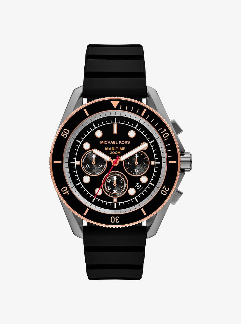 MK Übergroße Armbanduhr Maritime In Mattgrau Mit Silikonarmband - Grau - Michael Kors von Michael Kors