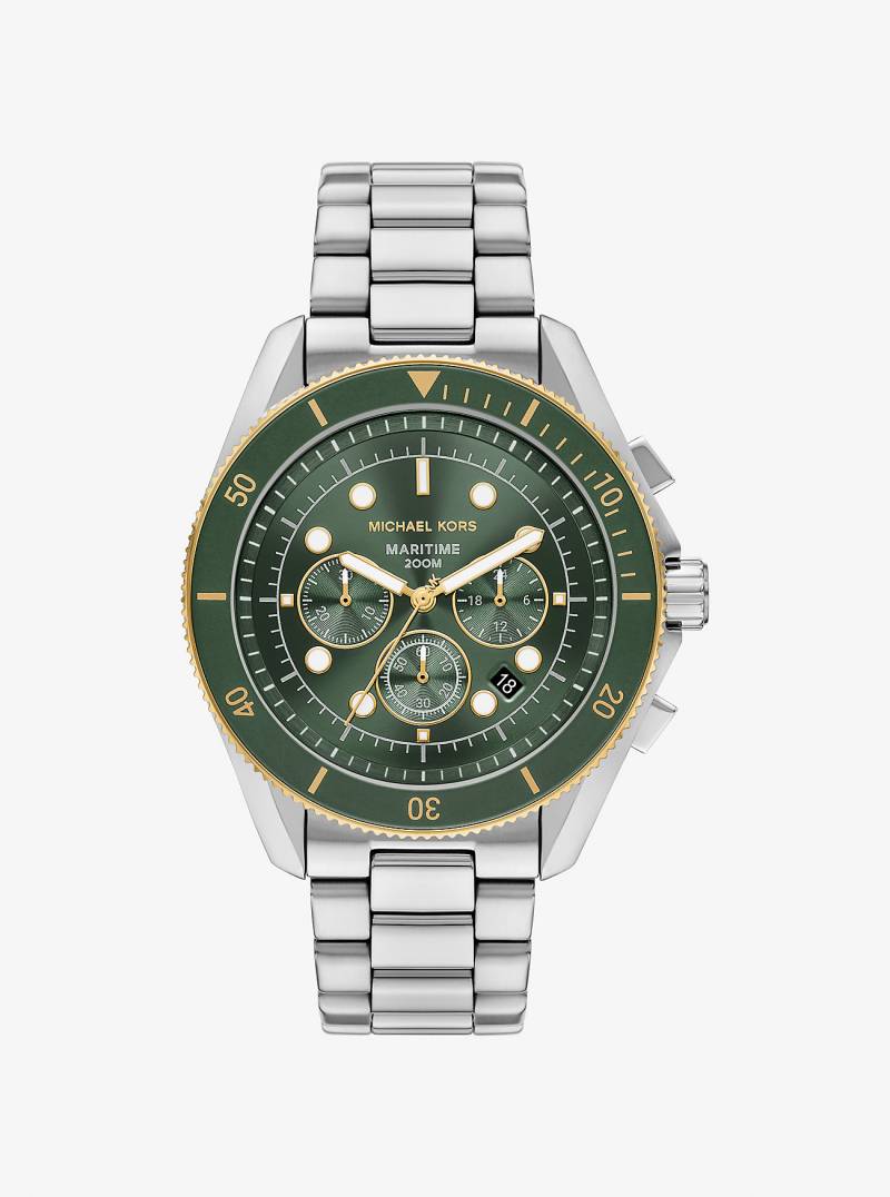 MK Übergroße Armbanduhr Maritime In Zwei Farben - Silberton - Michael Kors von Michael Kors