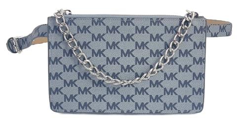 Michael Kors 554131C Damen Bauchtasche mit blauem Denim-Logo und silberfarbenen Beschlägen (Größe XL), denim, Extra Large von Michael Kors