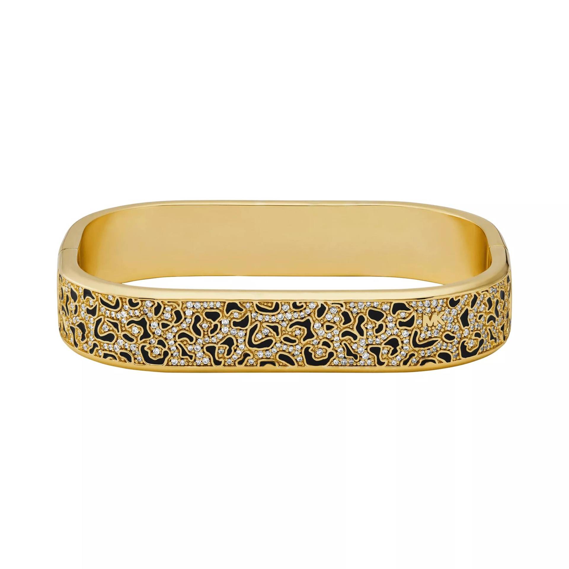 Michael Kors Armband - 14K Gold-Plated Cheetah Print Bangle Bracelet - Gr. M - in Gold - für Damen von Michael Kors