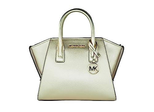 Michael Kors Avril Small Top Zip Satchel Shoulder Crossbody Leather Bag In Pale Gold von Michael Kors