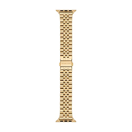 Michael Kors Armband kompatibel mit Apple Watch, 38/40/41 mm:42/44/45/49 mm20 mm Gold Edelstahl, MKS8055E von Michael Kors