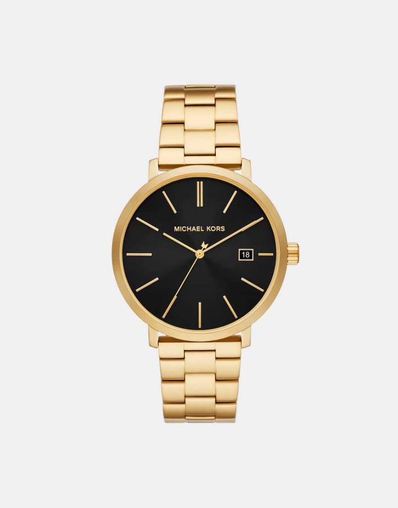 Michael Kors - Blake - Herrenuhr aus goldfarbenem Edelstahl in Schwarz mit drei Zeigern von Michael Kors