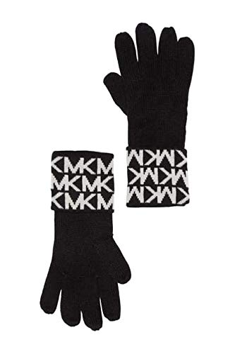 Michael Kors Bordered MK Logo Gloves One Size (BLACK) von Michael Kors