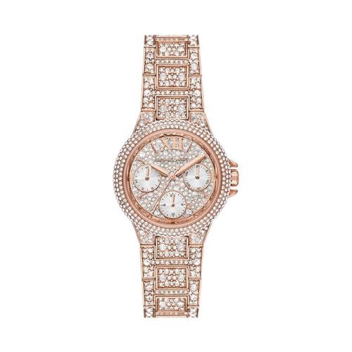 Michael Kors Damen Quartz-Multifunktion Armbanduhr, 33.00mm GehäusegröÃŸe mit rosa analog Zifferblatt und Rosegold Metallarmband Armband MK6997 von Michael Kors