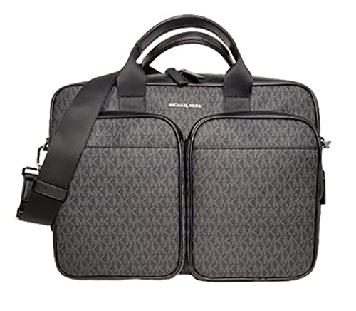 Michael Kors Cooper Herren-Aktentasche mit Logo, beschichtet, Schwarz / Gunmetal, Schwarz von Michael Kors