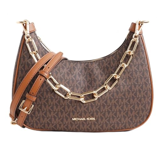 Michael Kors Cora Large Zip Pouchette Chain Shoulder Crossbody Bag Brown, Braun, Medium, 35R3GM9M1L von Michael Kors