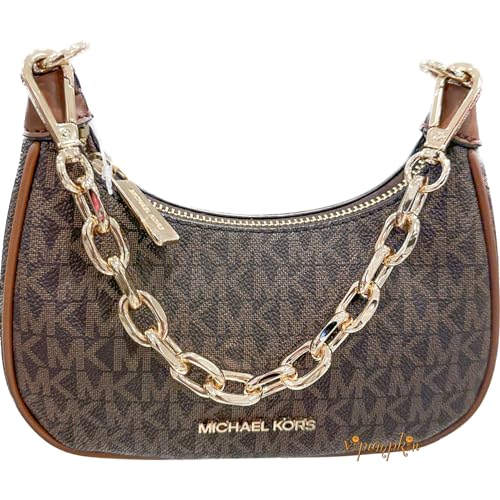 Michael Kors Cora Mini Brown Signature PVC Zip Pouchette Crossbody Handtasche Geldbörse, Keine Farbe von Michael Kors