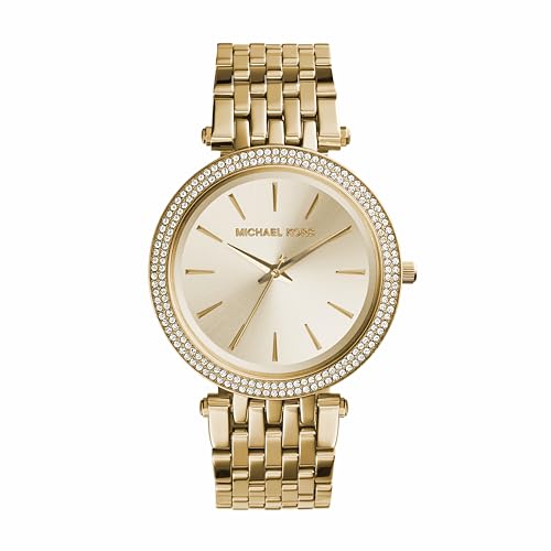 Michael Kors Damen Quartz Armbanduhr, 39.00mm GehäusegröÃŸe mit champagnerfarben analog Zifferblatt und Gold Metallarmband Armband MK3191 von Michael Kors