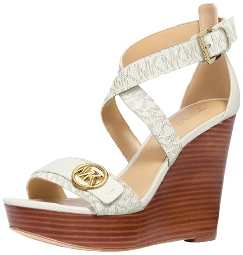 Michael Kors Damen Carmen Keilsandalen, Vanille, 37 EU von Michael Kors