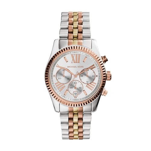 Michael Kors Lexington Chronograph Quarzuhr mit Silber- und Goldtönen Edelstahlarmband für Damen MK5735 Michael Kors Lexington Chronograph Quarzuhr mit Silber- und Goldtönen Edelstahlarmband für Damen MK5735 von Michael Kors