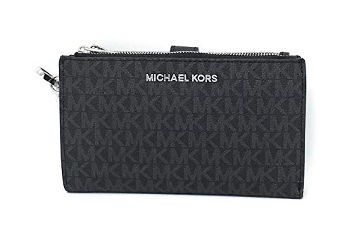 Michael Kors Damen Jet Set Reise-Armband mit doppeltem Reißverschluss – Signature Handgelenk, Schwarzes PVC 2 von Michael Kors