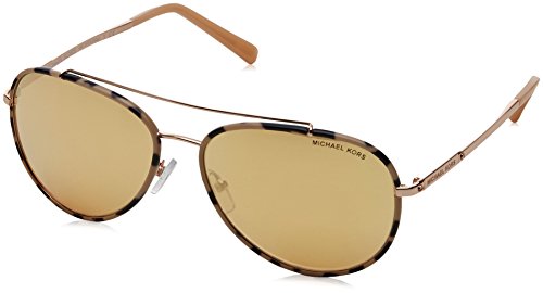 Michael Kors Damen Ida 11657J 59 Sonnenbrille, Gold (Pink Tortoise/Rose Gold/Tone/Liquidrosegold) von Michael Kors