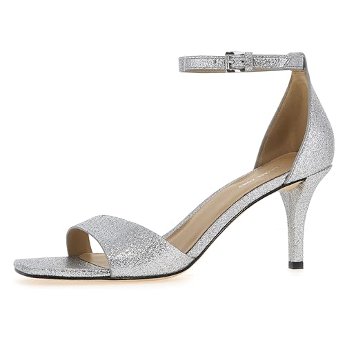 Michael Kors Damen Jaida Heeled Shoes, Silber, 39 EU von Michael Kors