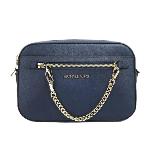 Michael Kors Jet Set Große East West Umhängetasche mit Reißverschluss, Leder, Marineblau, Marineblau von Michael Kors