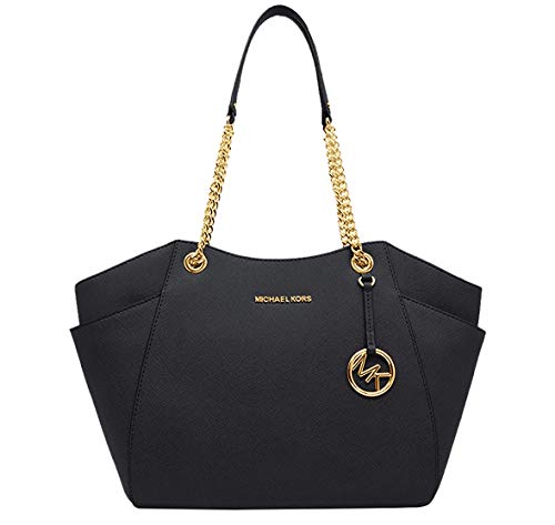 Michael Kors – Große Schultertasche mit Kette für Damen, Jetset, Reisen, (Schwarzes PVC), Large von Michael Kors