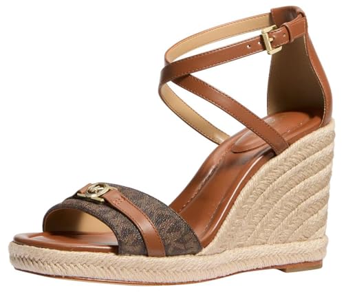 Michael Kors Damen Mandy Wedge Sandals, Brn Luggage, 39.5 EU von Michael Kors